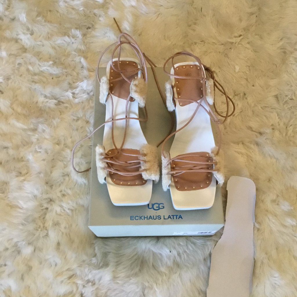 Ugg For Eckhaus Latta Shearling Sandals Size 12